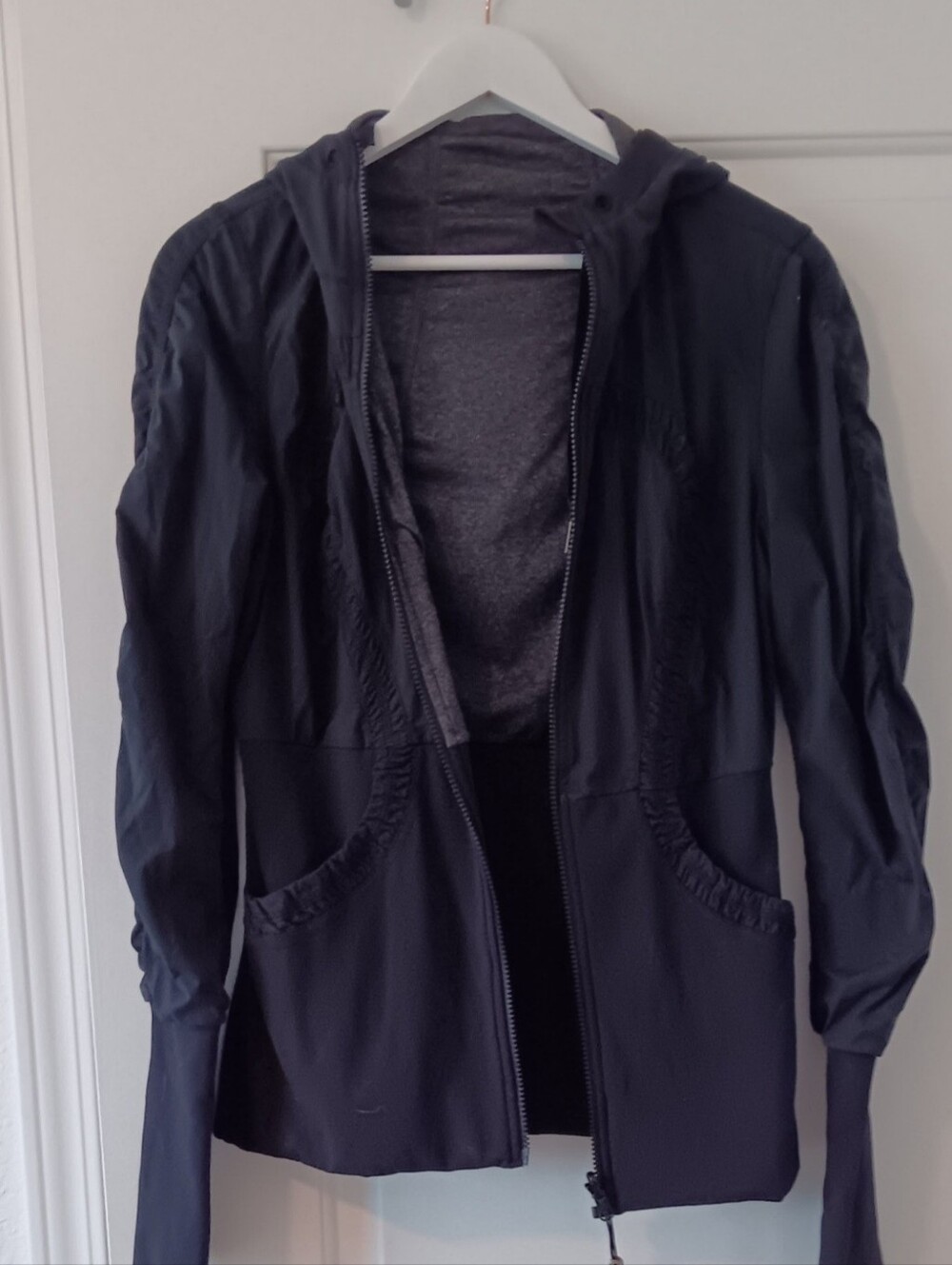 lululemon athletica Black Hooded Bomber Jacket